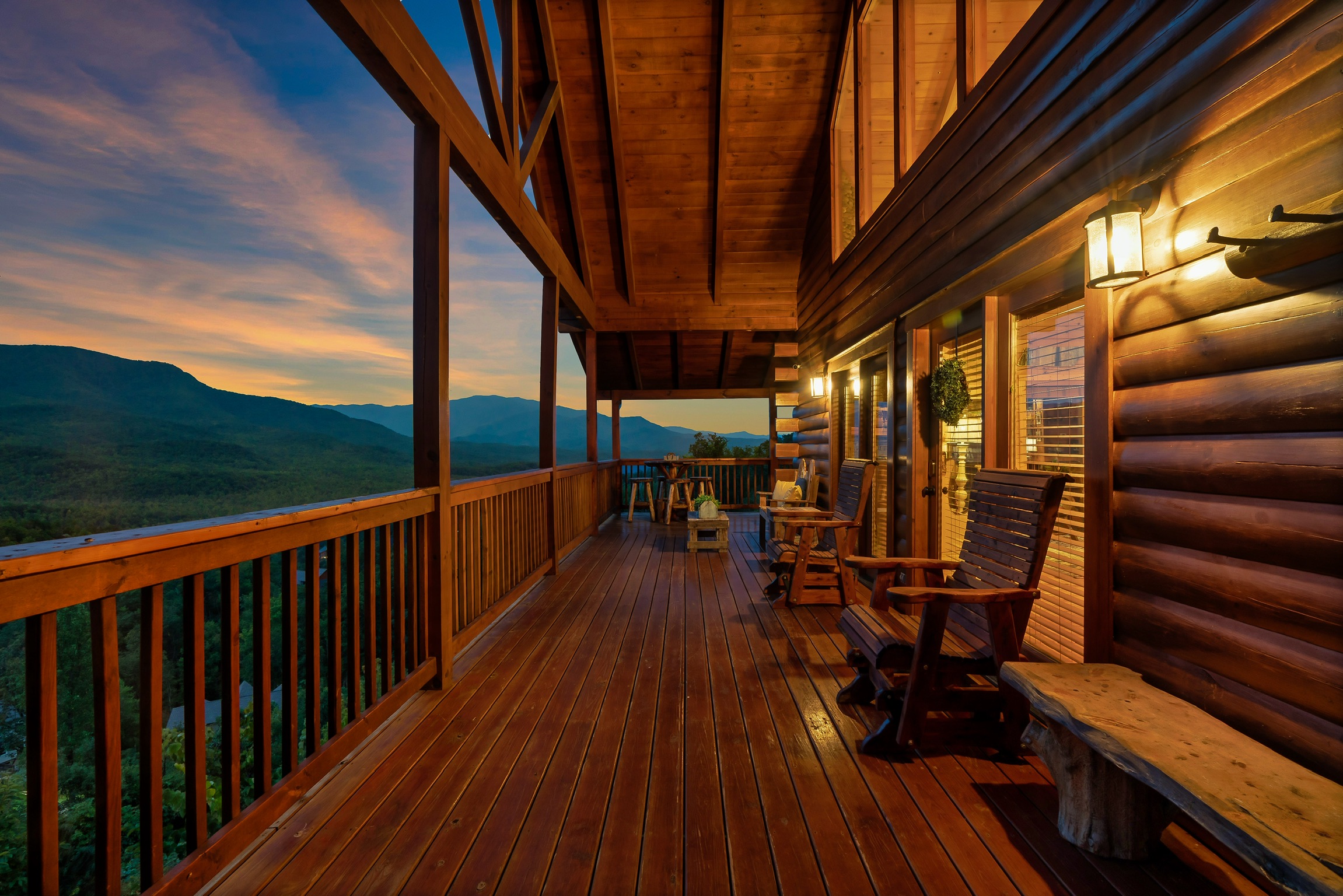 Scenic mountain view from Summit & Shores luxury cabins in Gatlinburg